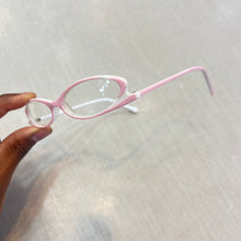 Carregar imagem no visualizador da galeria, Oculos Leitura Pequeno Rosa e Branco Oval