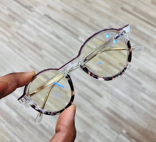 Oculos de grau Transparente Redondo Lindo Metade Onça