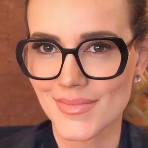 Oculos Natuza Nery Preto Geométrico Para Grau