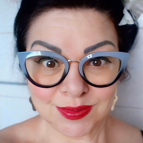 Armação De Grau Gatinha Cinza Degrade Haste Trabalhada Linda