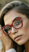 Carregar imagem no visualizador da galeria, Armação Feminino Grande Vermelho Quadrado Acetato