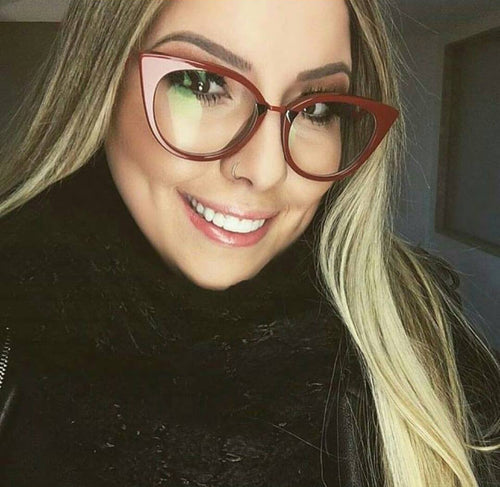 Óculos Armação De Grau Vermelho orchidea Blogueira - OFGGATVO3