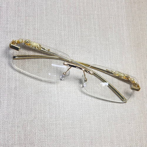 Oculos Armação Trap Dourada Balgriff sem aro Yakuza