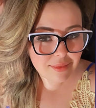 Carregar imagem no visualizador da galeria, Oculos Marilia Mendonça Branco e Preto Quadrado Grande
