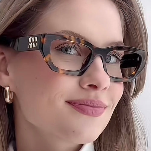 Óculos Feminino Marrom Tendencia Haste Grossa Personalidade