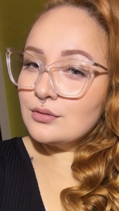 Oculos de grau feminino transparente grande haste dourada - OFGGATTE7