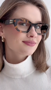 Óculos Feminino Marrom Tendencia Haste Grossa Personalidade
