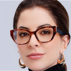 Óculos Feminino Marrom Oncinha Tendencia Haste Grossa