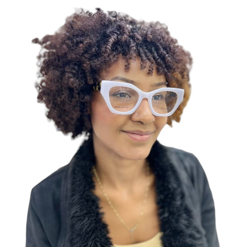 Oculos Grande Branco Gelo Acetato Puro Charme