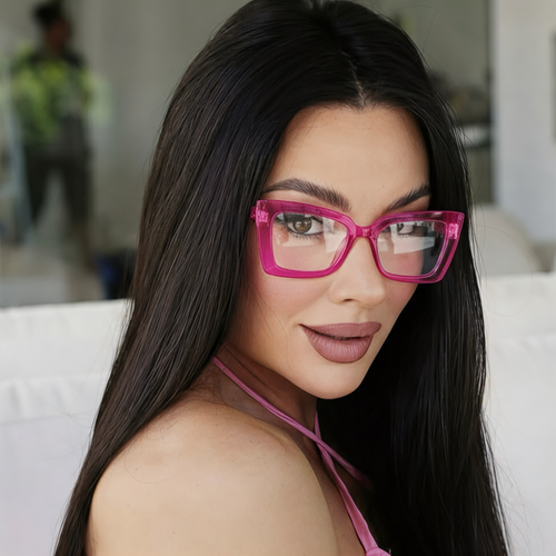 Armação Juju Salimeni Rosa Pink Gatinha Retrô
