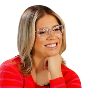 Armação Marilia Mendonça Cristal Transparente 3D Haste Fina Dourada