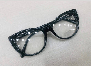 Oculos De Grau gatinho feminino Preto pedrinhas brilhante strass - OFGGATPO22