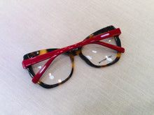 Carregar imagem no visualizador da galeria, Oculos de grau  Tartaruga Haste vermelha Arredondado Luxo