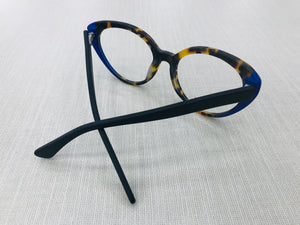 Oculos de grau Feminino Tartaruga Onça Detalhe Azul Lindo