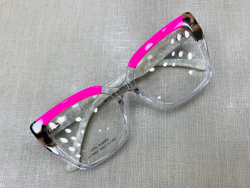 Oculos Armação de grau Branco Madrepérola e Rosa Lindo