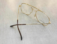 Carregar imagem no visualizador da galeria, Oculos de Grau Quadrado Aviador Dourado Grande
