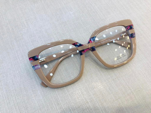 Oculos de Grau Nude Feminino Acetato Bem Grande