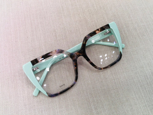 Armacao de grau Latyfa Verde Agua Tartaruga Exclusivo Acetato