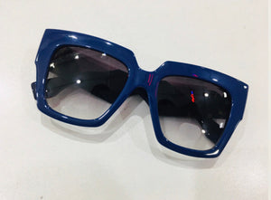 Oculos Azul Petróleo Facets Quadrado Grande Haste Grossa