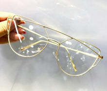 Carregar imagem no visualizador da galeria, Oculos De Grau Feminino dourado starlight reflective Metal Grande