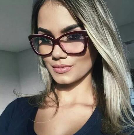 Oculos armação de grau marrom café e rosa quadrada grande - OFGQUAMM3
