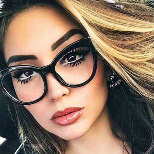 Oculos de grau gatinho preto grande Blogueira - OFGGATPO15