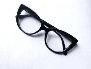 Oculos De Grau Quadrado feminino Preto c/ pedras brilhante - OFGQUAPO9