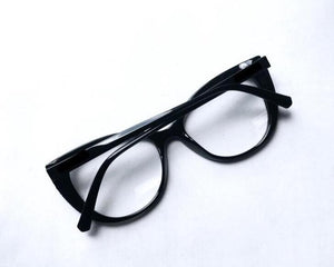 Oculos De Grau Quadrado feminino Preto c/ pedras brilhante - OFGQUAPO9