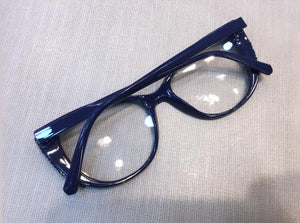 Oculos gatinho feminino azul marinho c/ strass brilhante - OFGGATAL16