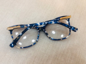 Armação de oculos de grau feminino Azul grande haste dourada - OFGGATAL7