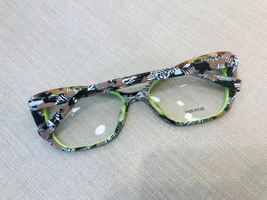 Oculos Verde e Nude Quadrado em Acetato Todo Estilizado Safari