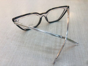 Oculos de grau Transparente Gatinho Retro Detalhe em Volta do Aro