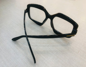 Oculos Moderno Preto Grande Geométrico