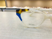 Carregar imagem no visualizador da galeria, Oculos de grau Branco Madreperola com Detalhe Azul Lindo