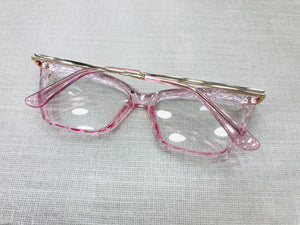 Oculos armação de grau feminino transparente Cristal rose - OFGGATRE1