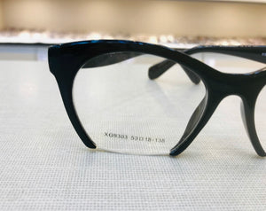 Armação Para Óculos de Grau Preto Vazado Design Italiano