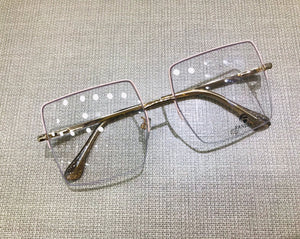 Oculos de Grau Metade do Aro Armação Quadrada Grande