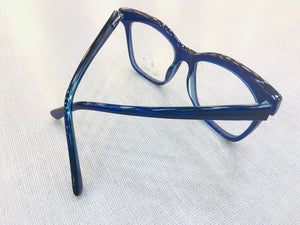 Oculos de grau quadrado grande azul escuro - OFGQUAAL1