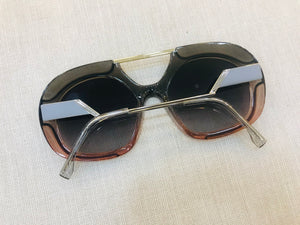 Oculos de sol grande moderno aviador duas cores