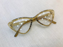 Carregar imagem no visualizador da galeria, Óculos De Grau Gatinho Medio Dourado Transparente Retro