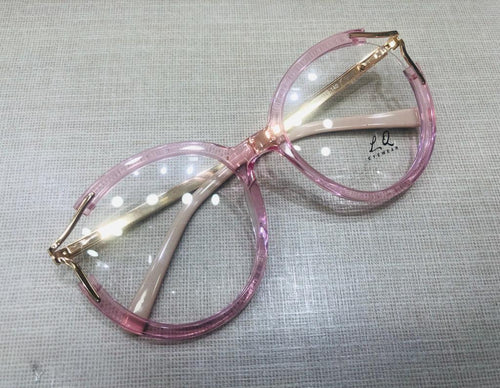 Armacao Redonda Rosa Transparente Grande em acetato