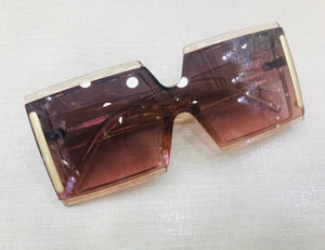 Oculos de sol Quadrado transparente Grande Luxo
