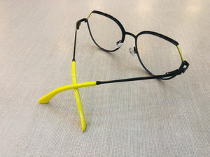 Oculos para grau Metal Grande com Detalhe Amarelo lindo