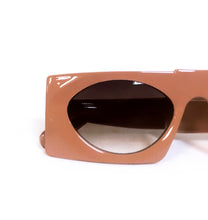 Carregar imagem no visualizador da galeria, Oculos de sol grande moderno bege quadrado top - OFSQUABE1