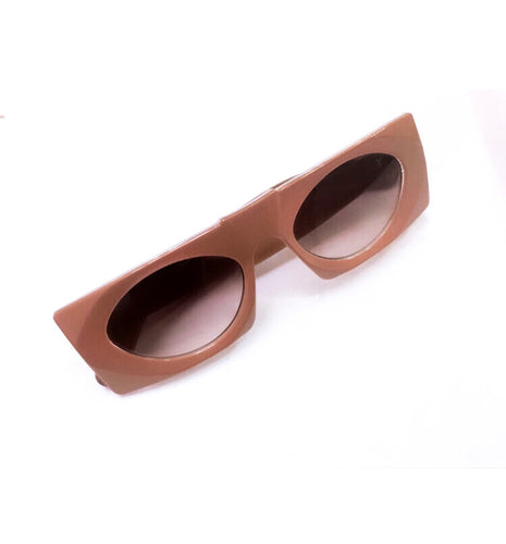 Oculos de sol grande moderno bege quadrado top - OFSQUABE1