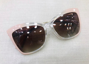 Oculos De Grau Clipon 2 EM 1 Nude Transparente Quadrado Lindo