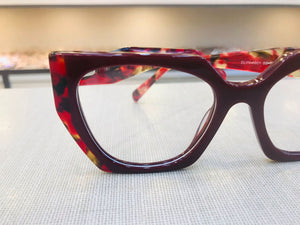 Óculos De Grau gatinho Vermelho bordo em Acetato - OFGGATVO7