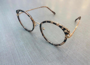 Oculos De Grau Redondo oncinha transparente grande metal Blogueira