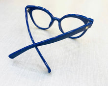 Carregar imagem no visualizador da galeria, óculos de grau azul escuro gatinho para mulheres exigentes