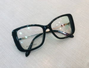 Oculos de Grau Quadrado Preto Grande Haste Dupla Exclusivo